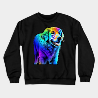 Golden Retriever Dog Rainbow Painting Crewneck Sweatshirt